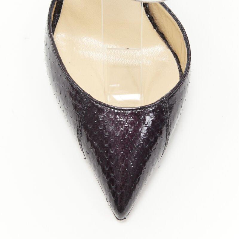 CHRISTIAN LOUBOUTIN Cross Blake in pelle nera con cinturino metallico EU36 in vendita 2