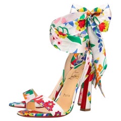 Christian Louboutin Crosse Du Desert 100 Crepe Satin Sandals Sz 36