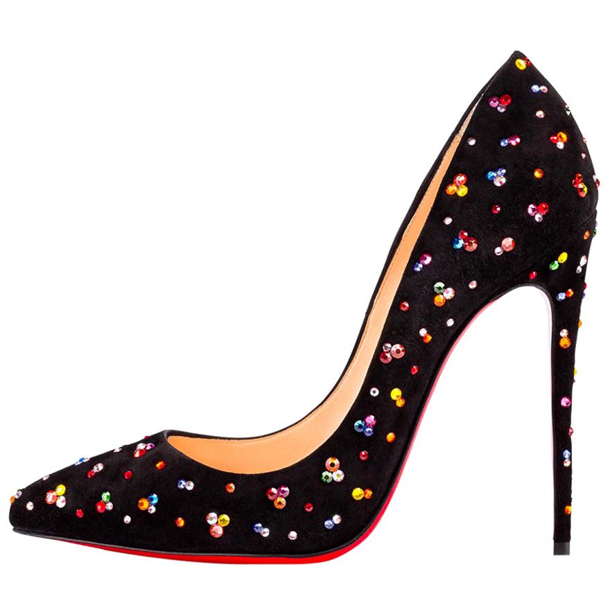 Christian Louboutin Crystal Clair De Lune Pigalle Follies 120 Pumps sz 39.5