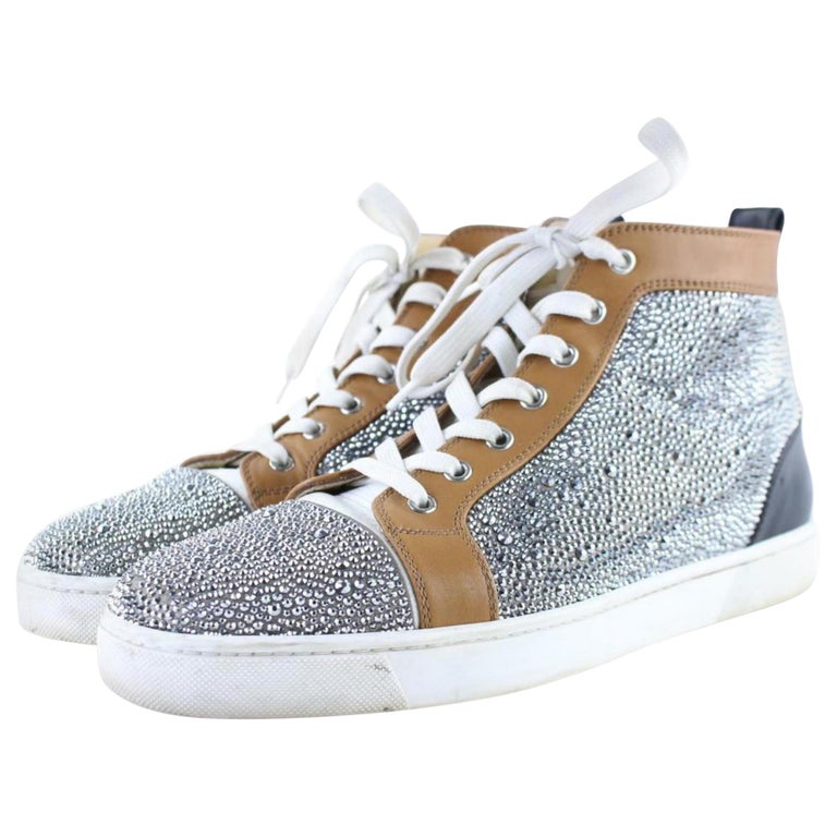 Christian Louboutin Crystal Strass Louis High Top Sneaker 10clb1222  Boots/Bootie For Sale at 1stDibs