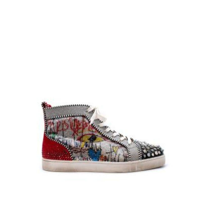 Christian Louboutin Zapatillas Louis Spike Adornadas con Cristales y Tachuelas en Bueno estado para la venta en London, GB