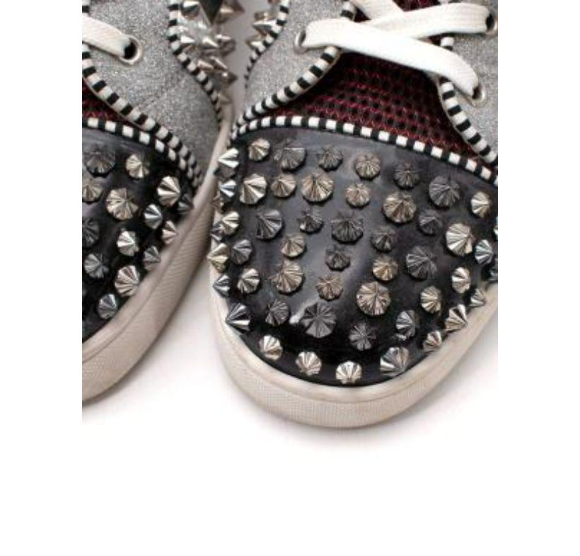 Christian Louboutin Crystal & Stud Embellished Louis Spike Trainers In Good Condition For Sale In London, GB