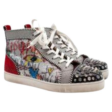 Christian Louboutin Crystal & Stud Embellished Louis Spike Trainers For Sale