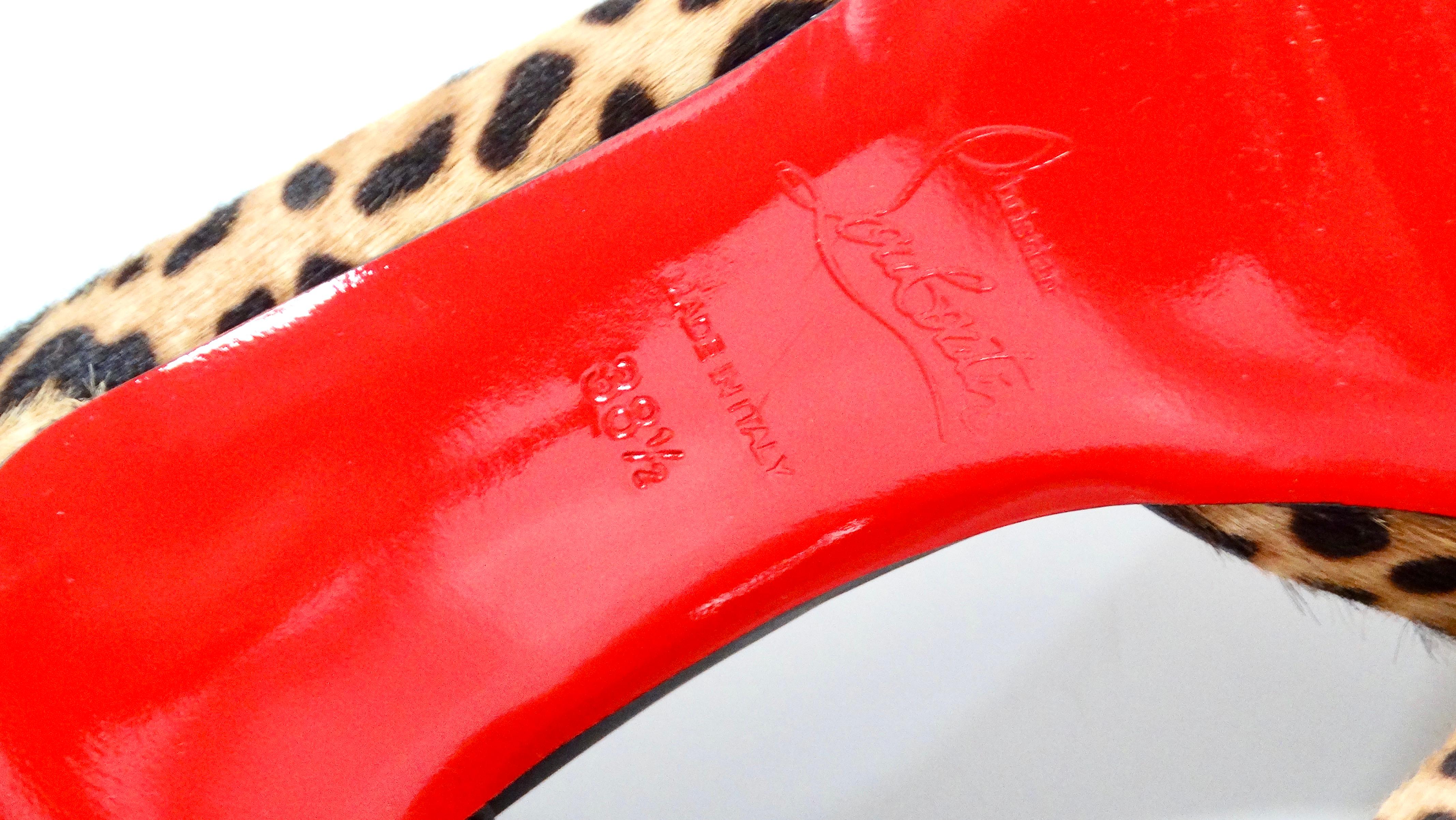 Christian Louboutin Culturella 70mm Ponyhaar Leoparden-Pumps mit Nieten im Angebot 3