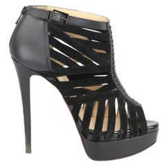 Christian Louboutin - Sandales Eu platform en daim et cuir à découpes EU 38 GB 5 US 8