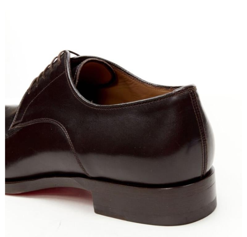 CHRISTIAN LOUBOUTIN Cypriene Flat Vintage brown leather derby loafer EU42 For Sale 2