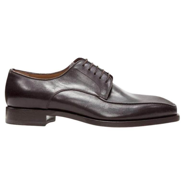 CHRISTIAN LOUBOUTIN Cypriene Flat Vintage brown leather derby loafer EU42 For Sale