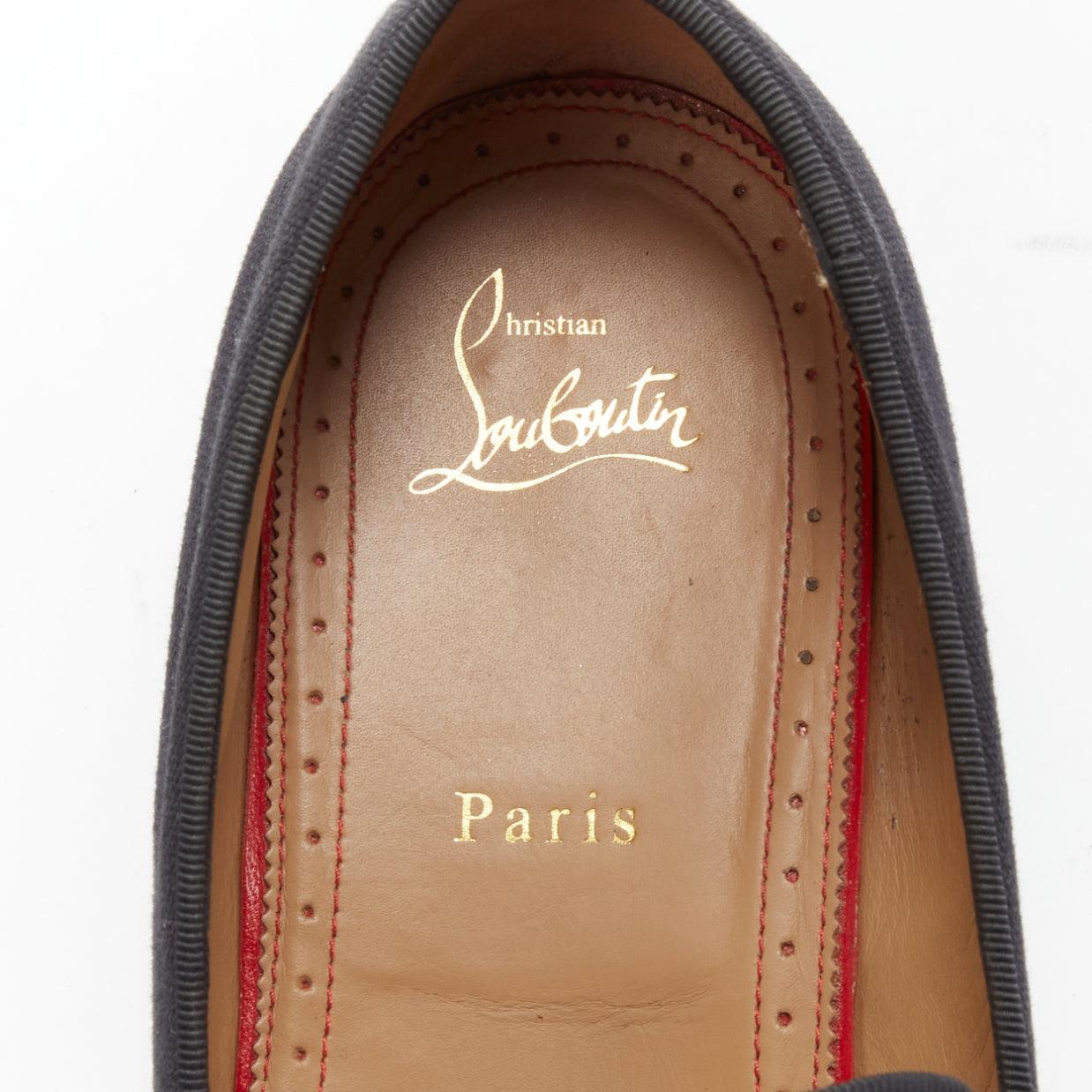 CHRISTIAN LOUBOUTIN Dadanas gold pineapple fabric loafers dress shoes EU42 5