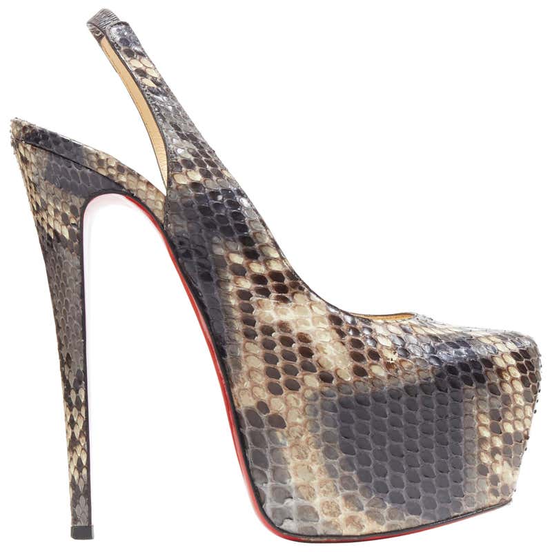 Brideli Python new CHRISTIAN LOUBOUTIN So Kate 120 white glitter pointy bridal pigalle ...