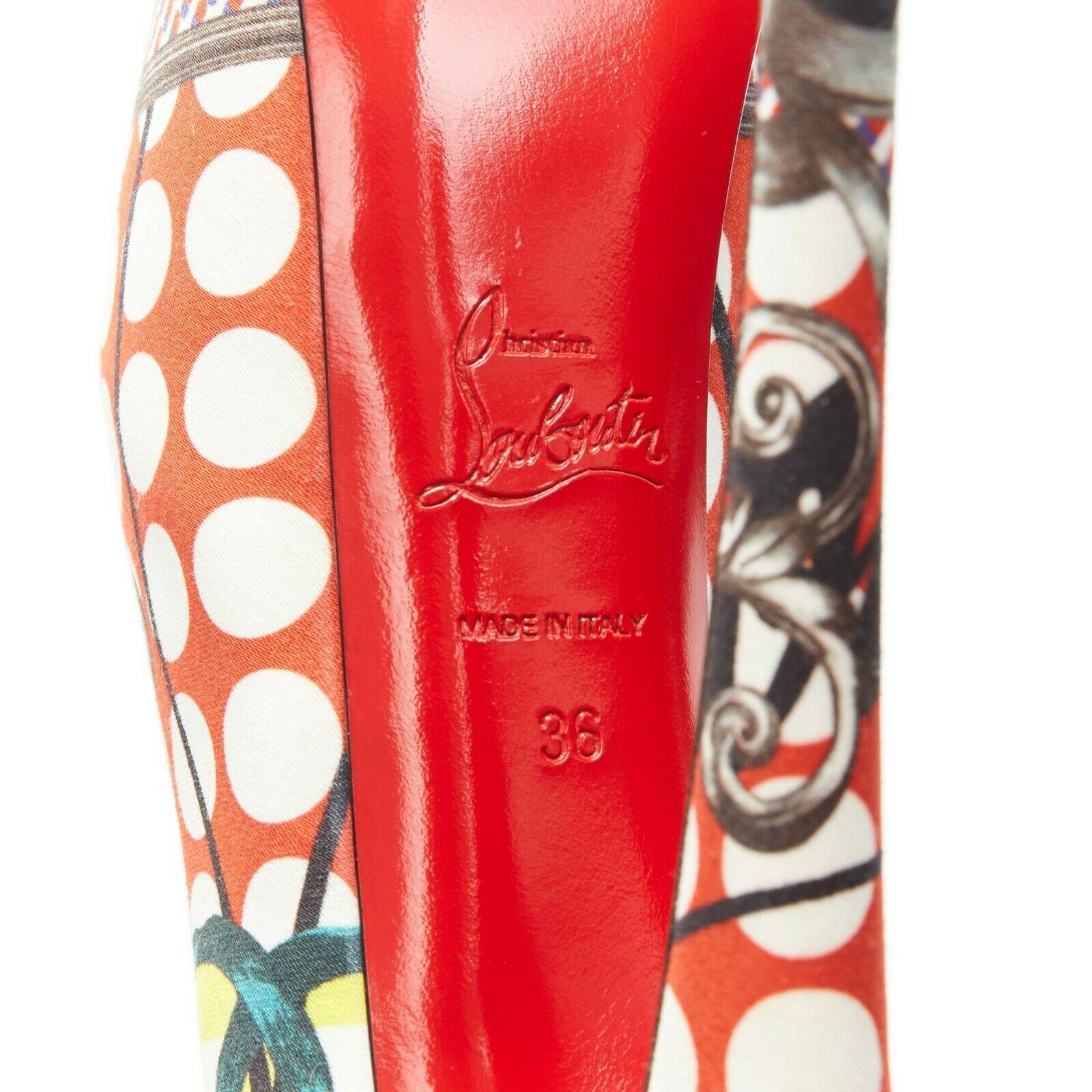 CHRISTIAN LOUBOUTIN Daffodil 160 red pop art print concealed platform pump EU36 5