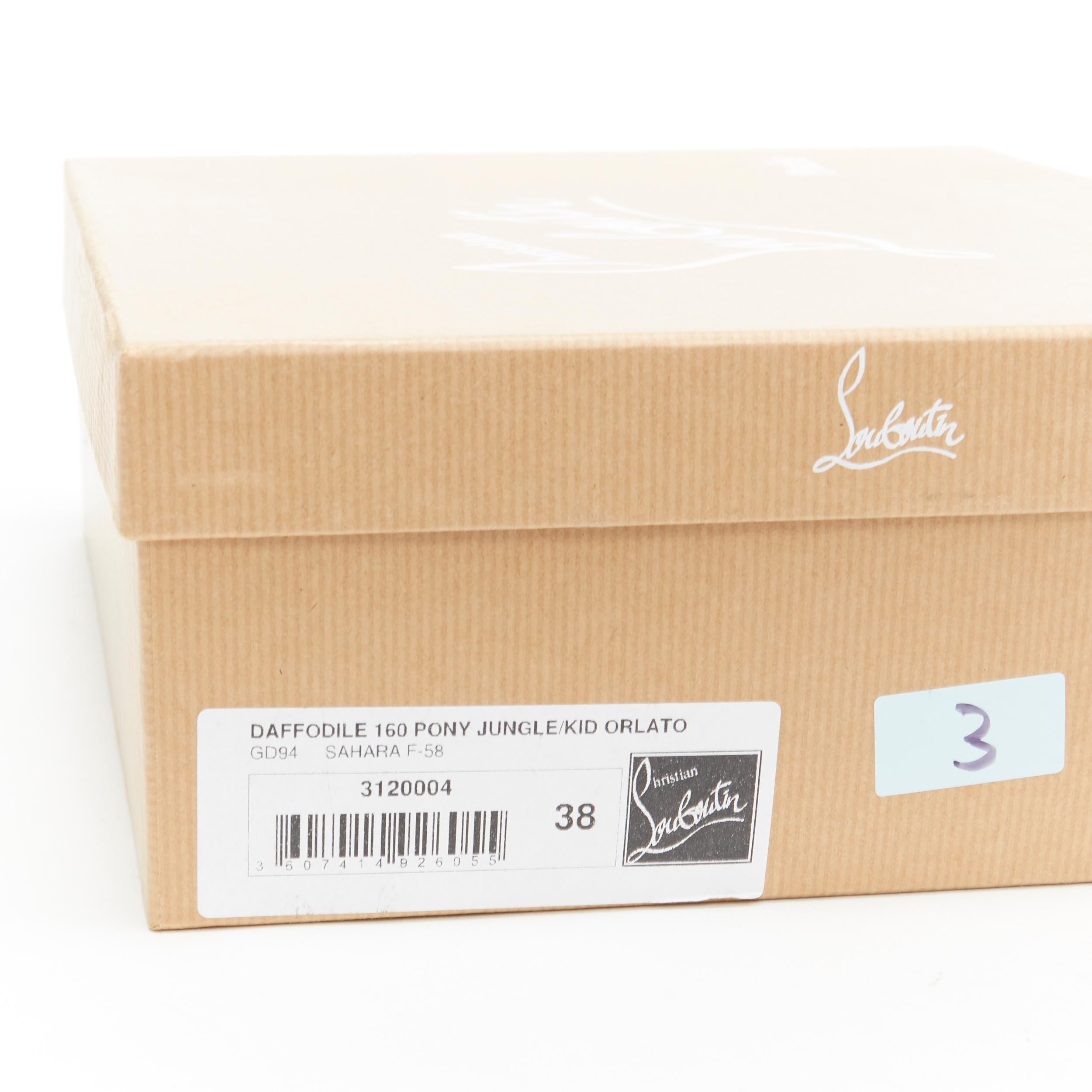 CHRISTIAN LOUBOUTIN Daffodile 160 brown pony jungle cheetah print platform EU38 6