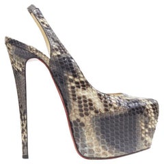 CHRISTIAN LOUBOUTIN Daffodile 160 Braunes Leder-Slingback-Plateau EU38