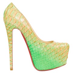 CHRISTIAN LOUBOUTIN Daffodile 160 Menthe vert talons compensés écailles EU36.5