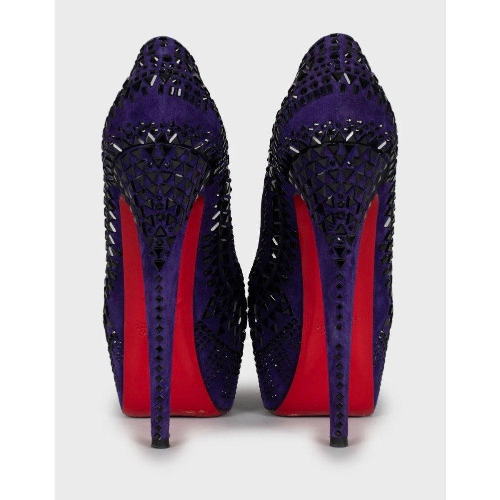 Christian Louboutin Daffodile Lila Kristall Pumps - Größe 38 im Zustand „Gut“ im Angebot in Krakow, PL