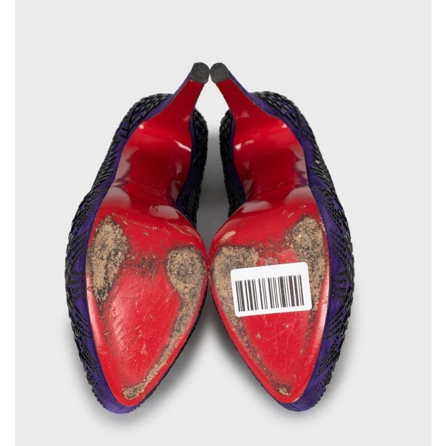 Christian Louboutin Daffodile Lila Kristall Pumps - Größe 38 Damen im Angebot