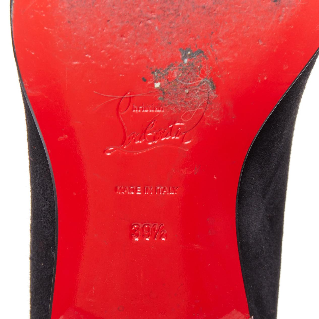 CHRISTIAN LOUBOUTIN Dandelion mocassins en daim noir à enfiler EU39.5 en vente 6