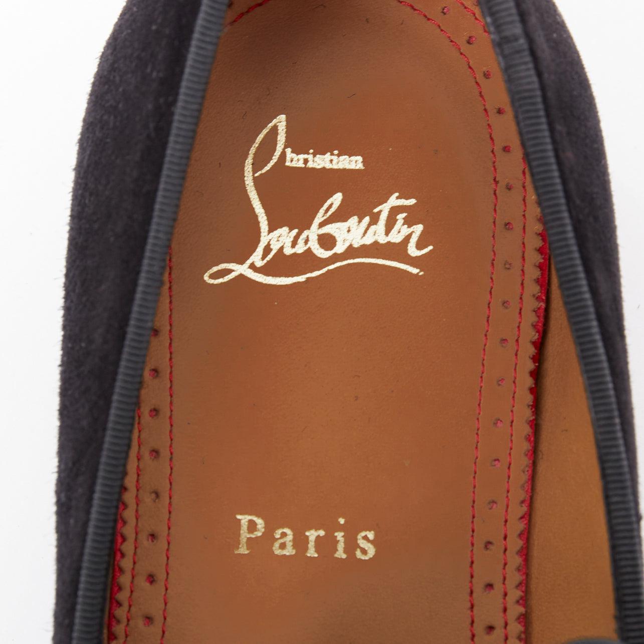 CHRISTIAN LOUBOUTIN Dandelion mocassins en daim noir �à enfiler EU39.5 Bon état - En vente à Hong Kong, NT