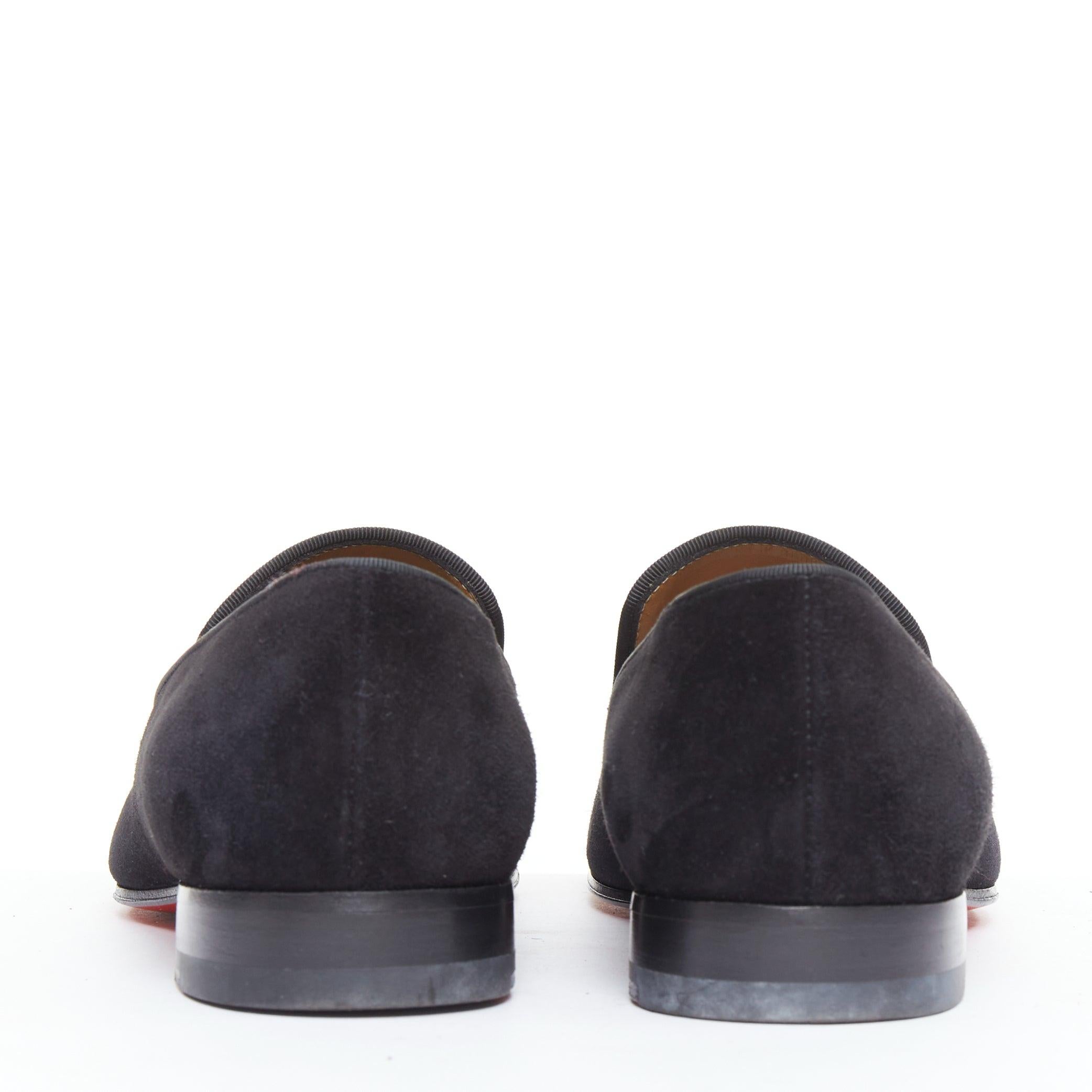 CHRISTIAN LOUBOUTIN Dandelion mocassins en daim noir à enfiler EU39.5 en vente 2