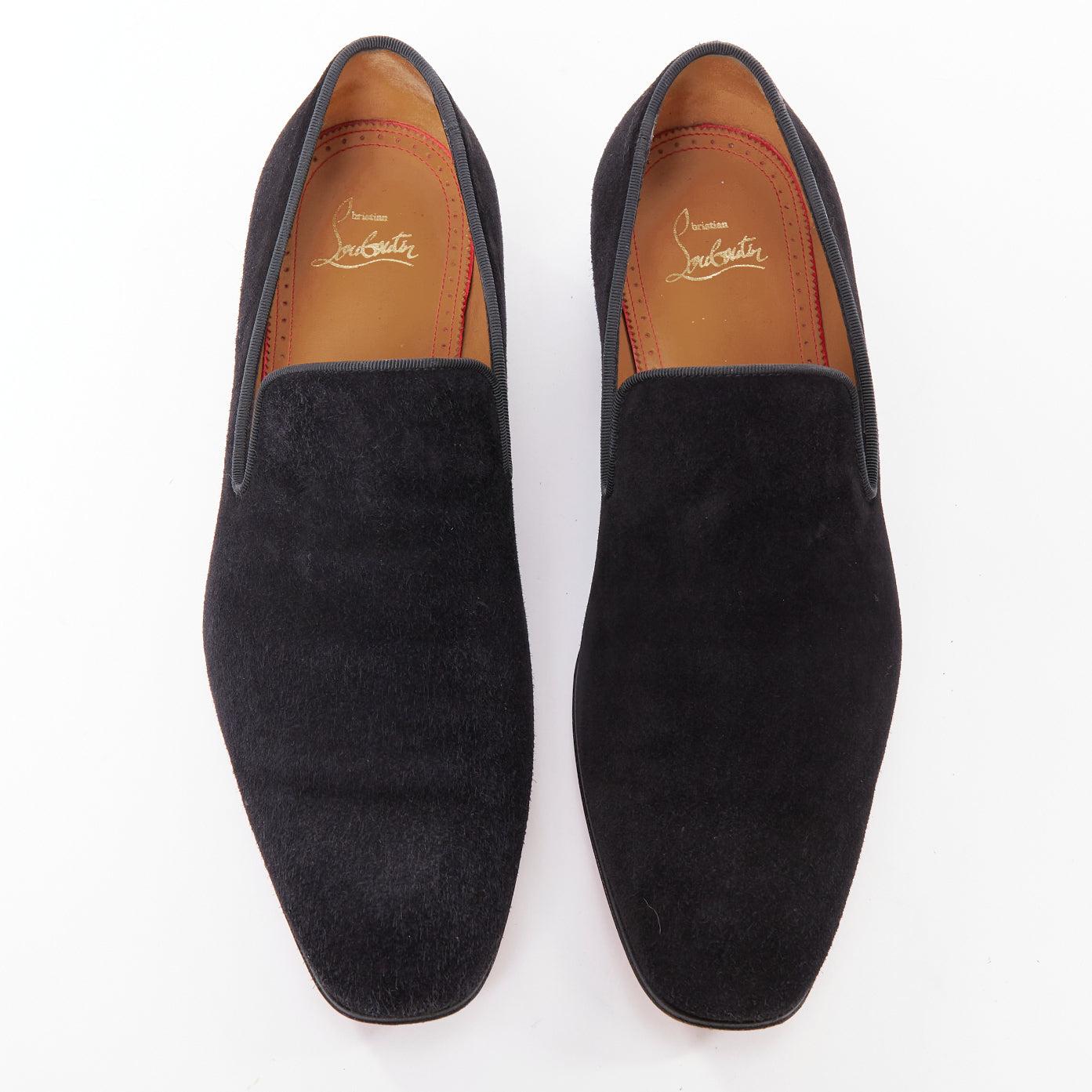 CHRISTIAN LOUBOUTIN Dandelion mocassins en daim noir à enfiler EU39.5 en vente 3