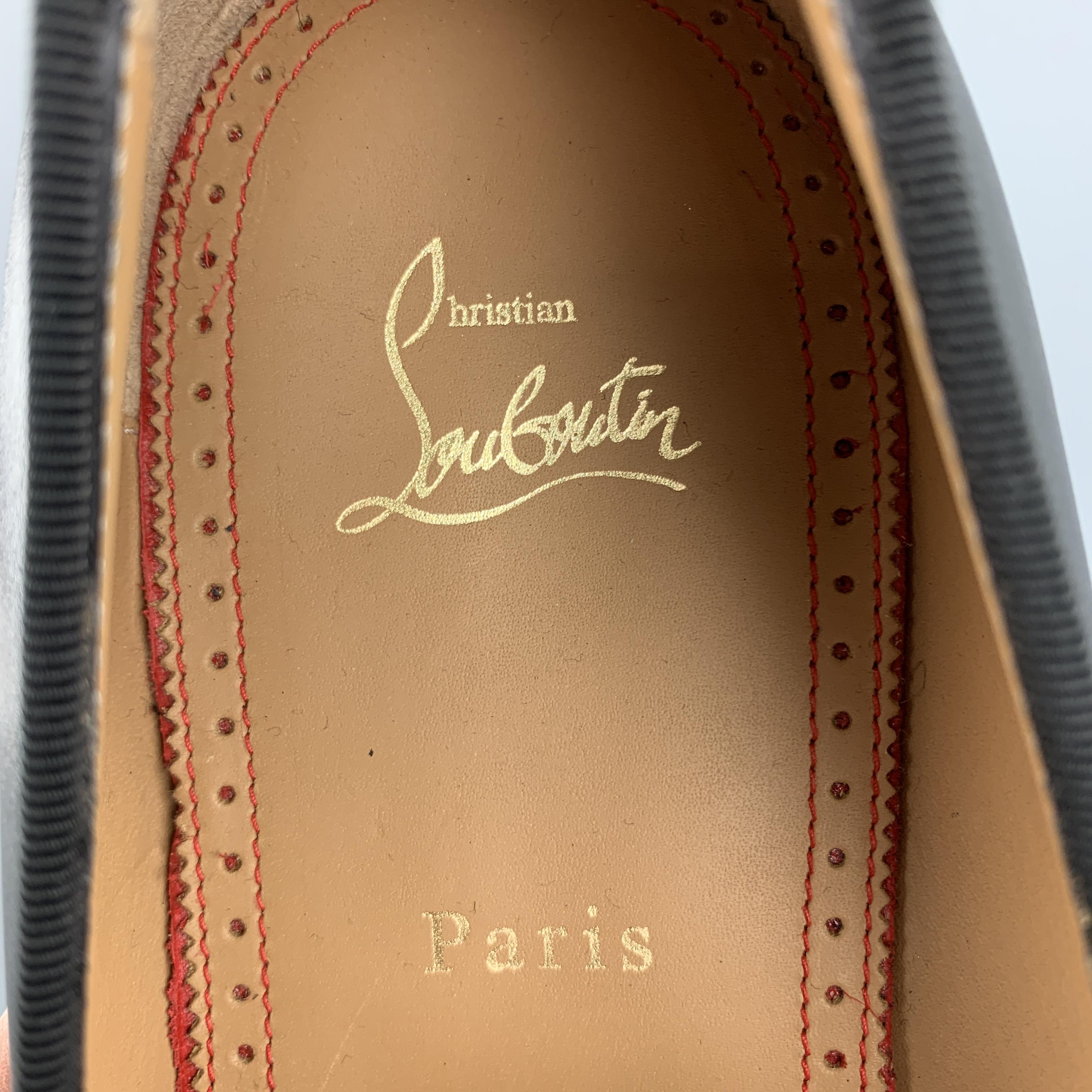 CHRISTIAN LOUBOUTIN Dandelion Size 11 Black Leather Red Sole Slip On Loafers 1