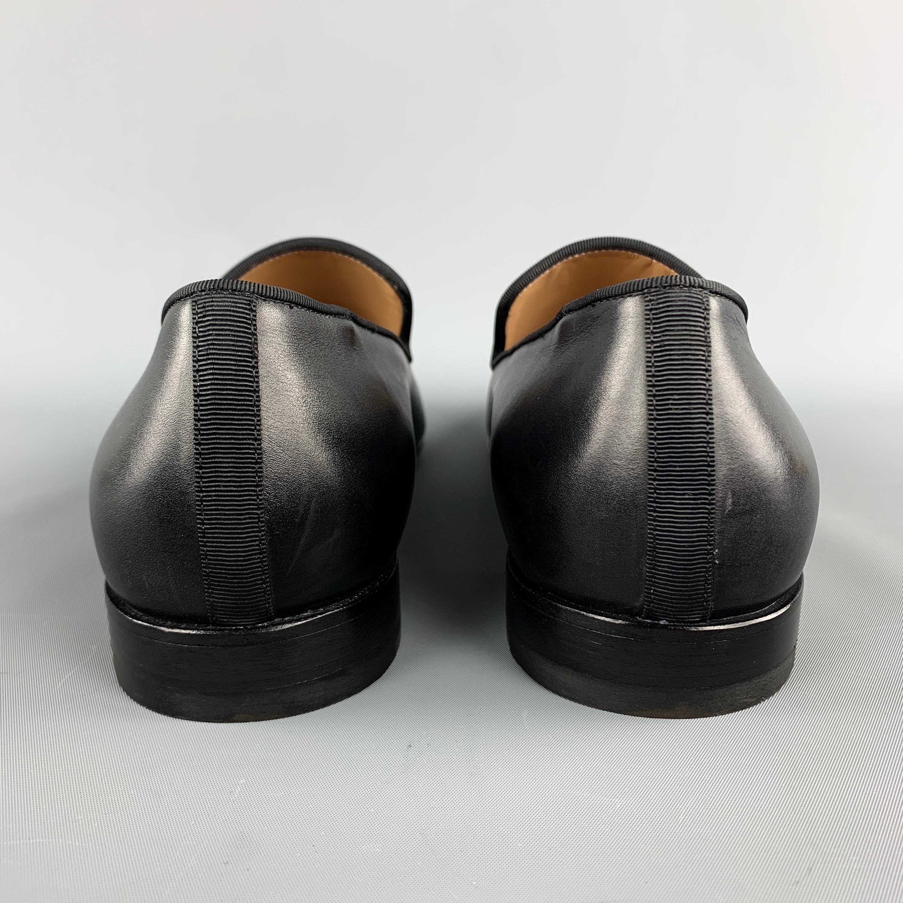 CHRISTIAN LOUBOUTIN Dandelion Size 11 Black Leather Red Sole Slip On Loafers 2