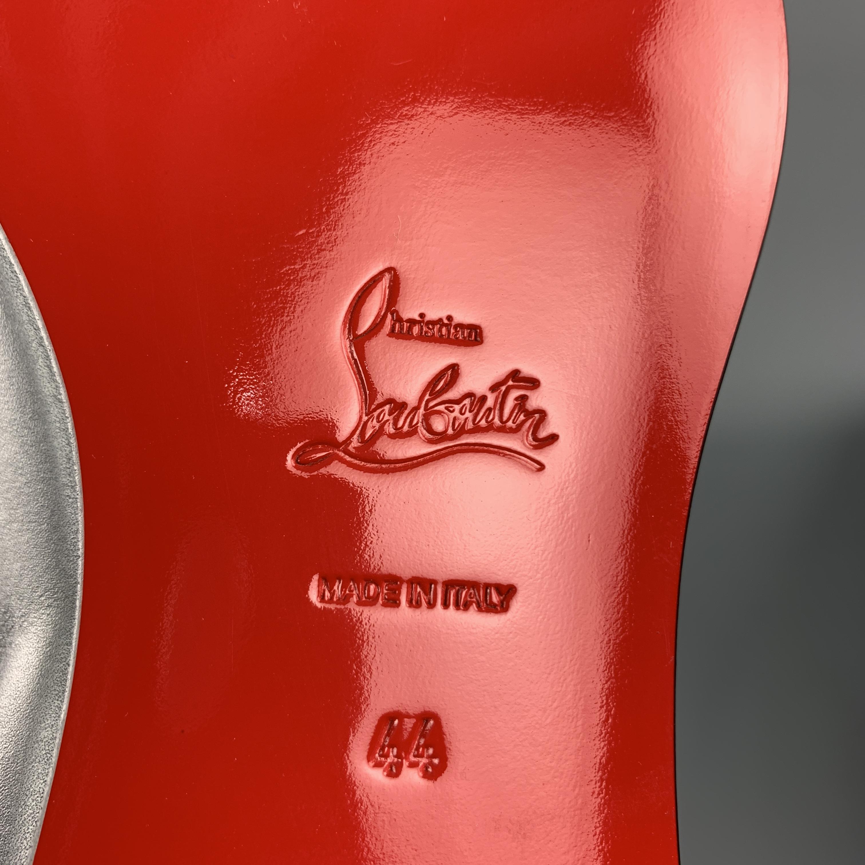 CHRISTIAN LOUBOUTIN Dandelion Size 11 Black Leather Red Sole Slip On Loafers 3