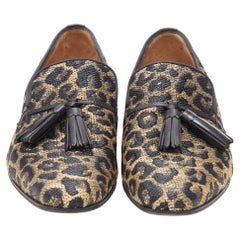 CHRISTIAN LOUBOUTIN Dandy Flat leopard jacquard leather tassel loafer EU43.5