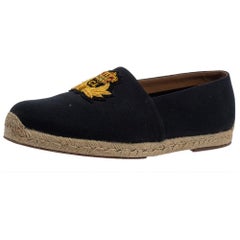 Christian Louboutin Dark Blue Canvas Gala Espadrille Slip On Loafers Size 43