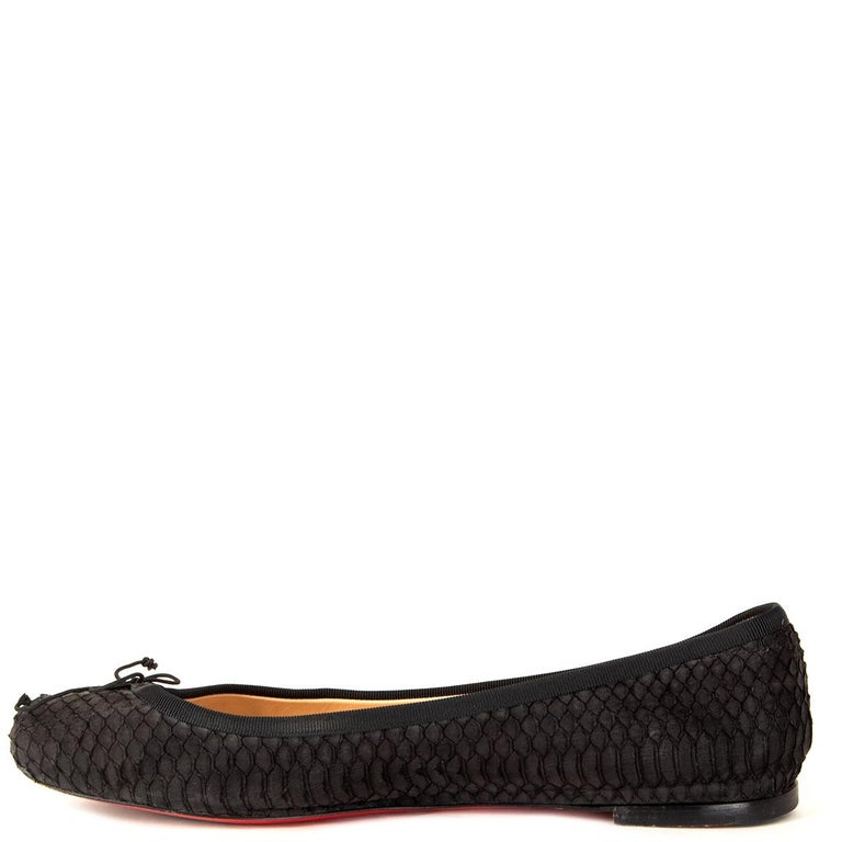 CHRISTIAN LOUBOUTIN dark brown python Rosella Ballet Flats Shoes 40 For ...