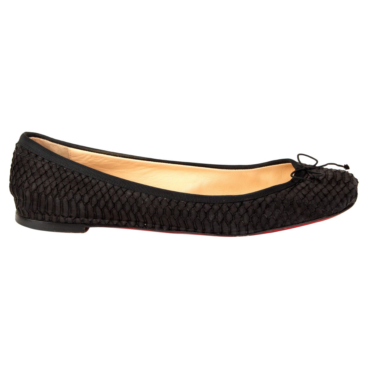 Christian Louboutin, pitone marrone scuro, Rosella, Ballerine 40