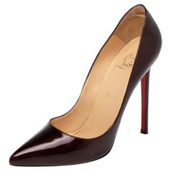 Christian Louboutin Dark Burgundy Patent Leather Pigalle Pumps Size 37