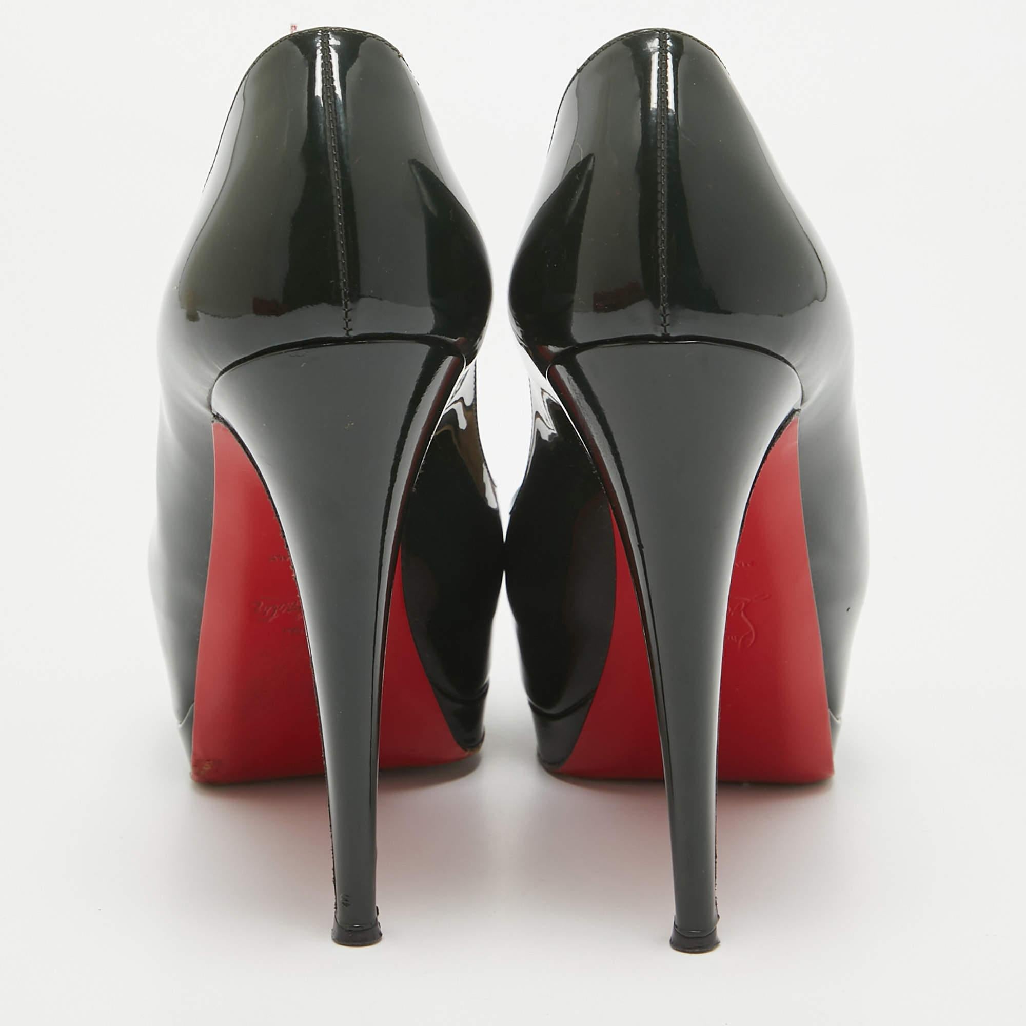 Christian Louboutin Dark Green Patent Leather Altadama Pumps Size 40 1