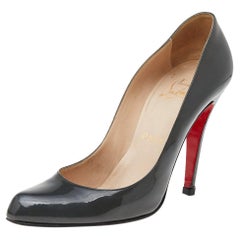 Christian Louboutin Dark Grey Patent Leather Pumps Size 38.5