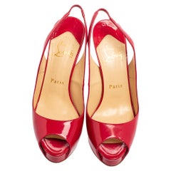 Christian Louboutin Dark Pink Patent Leather No Prive Pumps Size 37