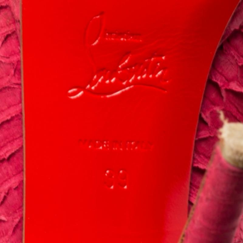 Christian Louboutin Bombas Yolanda de piel de pitón rosa oscuro talla 39 en venta 2