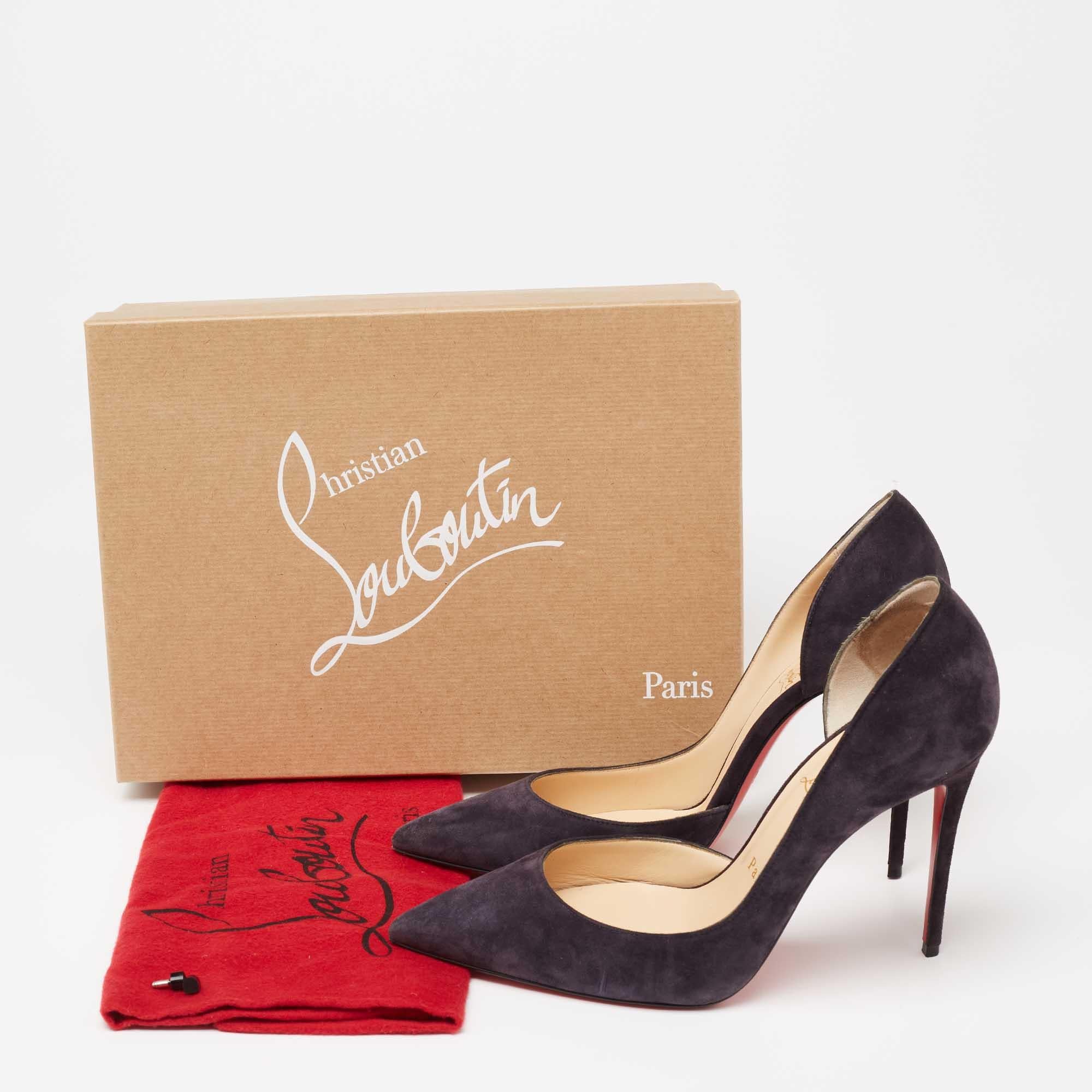 Christian Louboutin Dark Plum Suede Iriza D'Orsay Pumps Sie 38.5 3