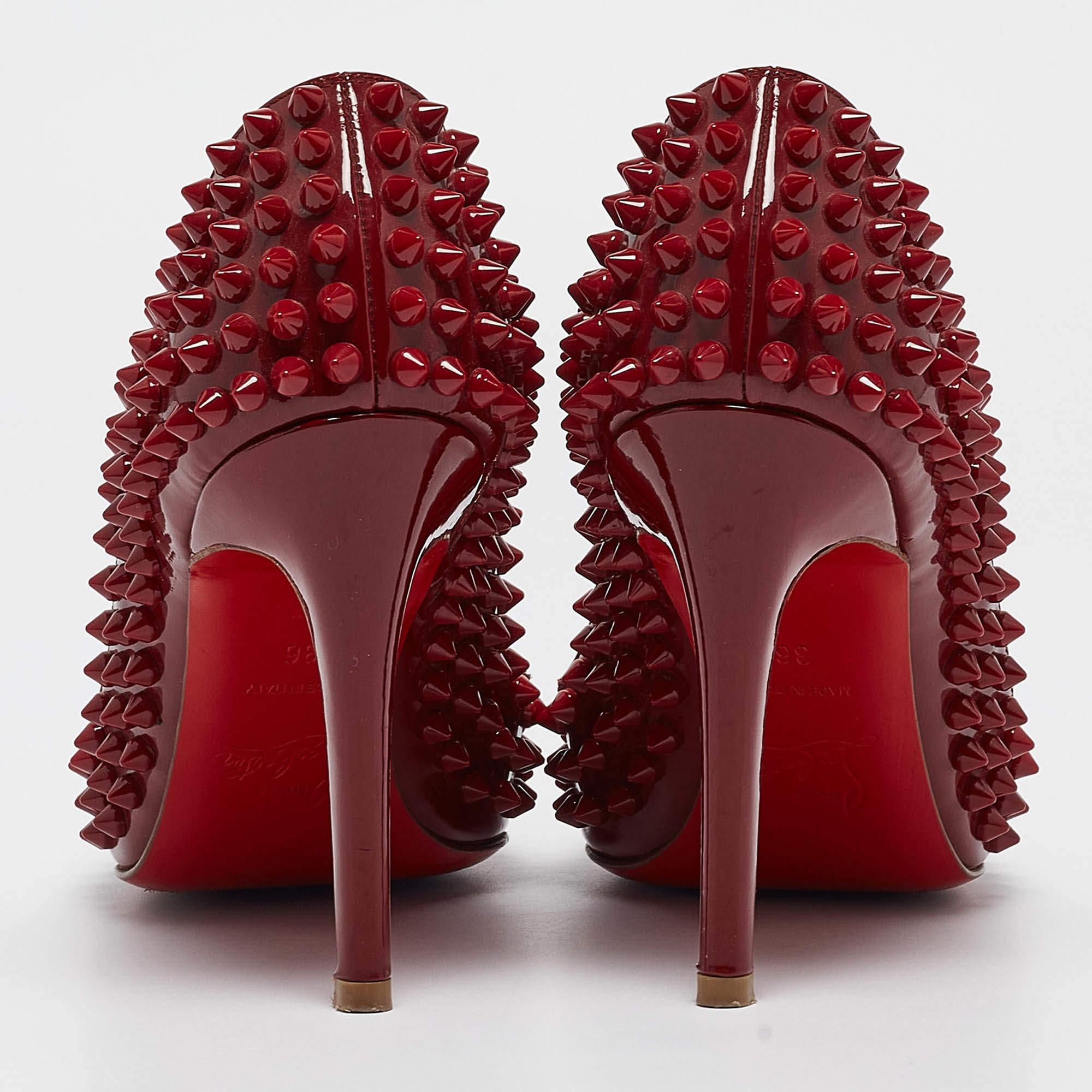Donna Christian Louboutin Pumps Pigalle in vernice rosso scuro taglia 36