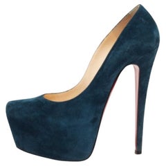 Christian Louboutin - Escarpins en daim daffodile teal foncé Taille 37
