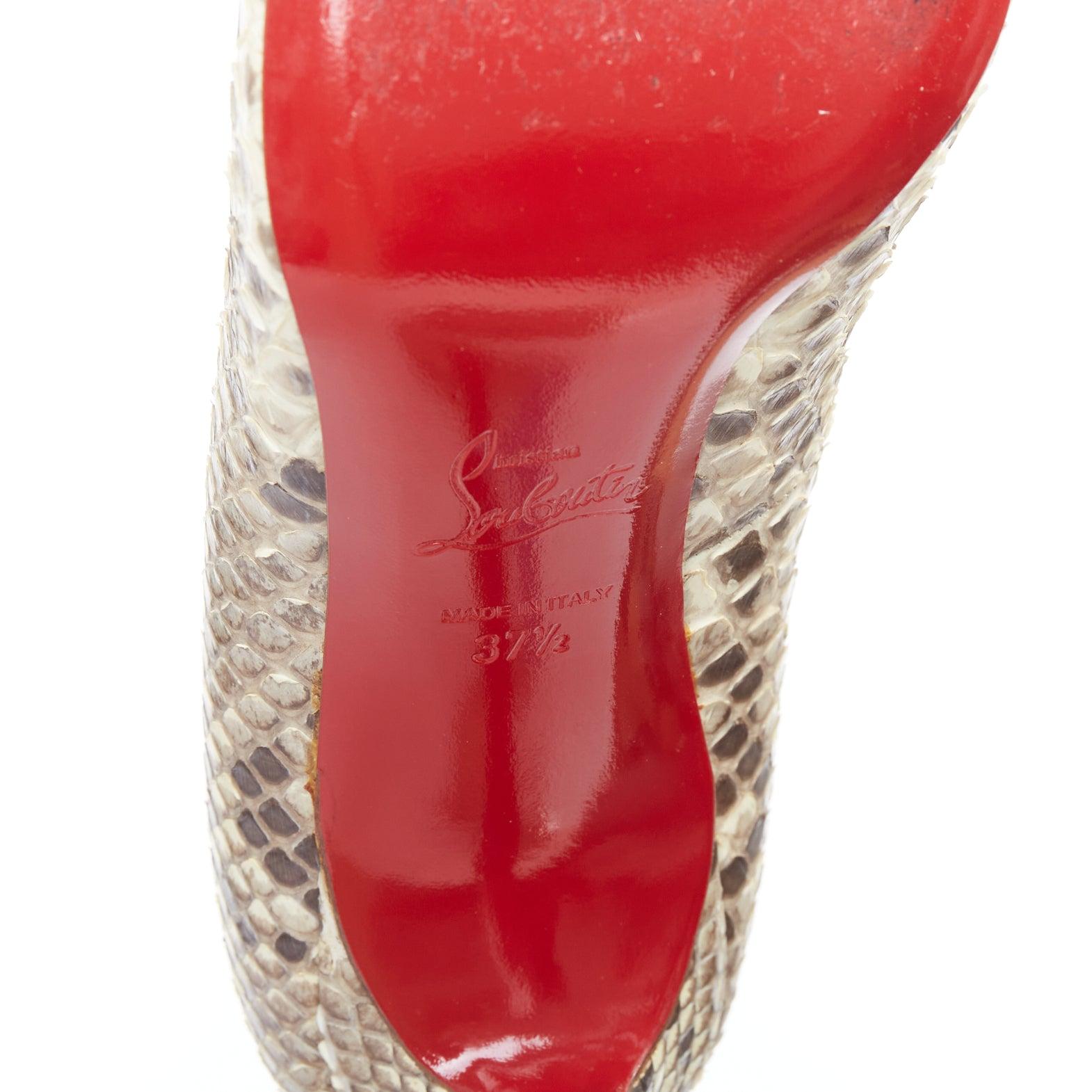 CHRISTIAN LOUBOUTIN Declic scaled leather almond toe stiletto pumps EU37.5 For Sale 5
