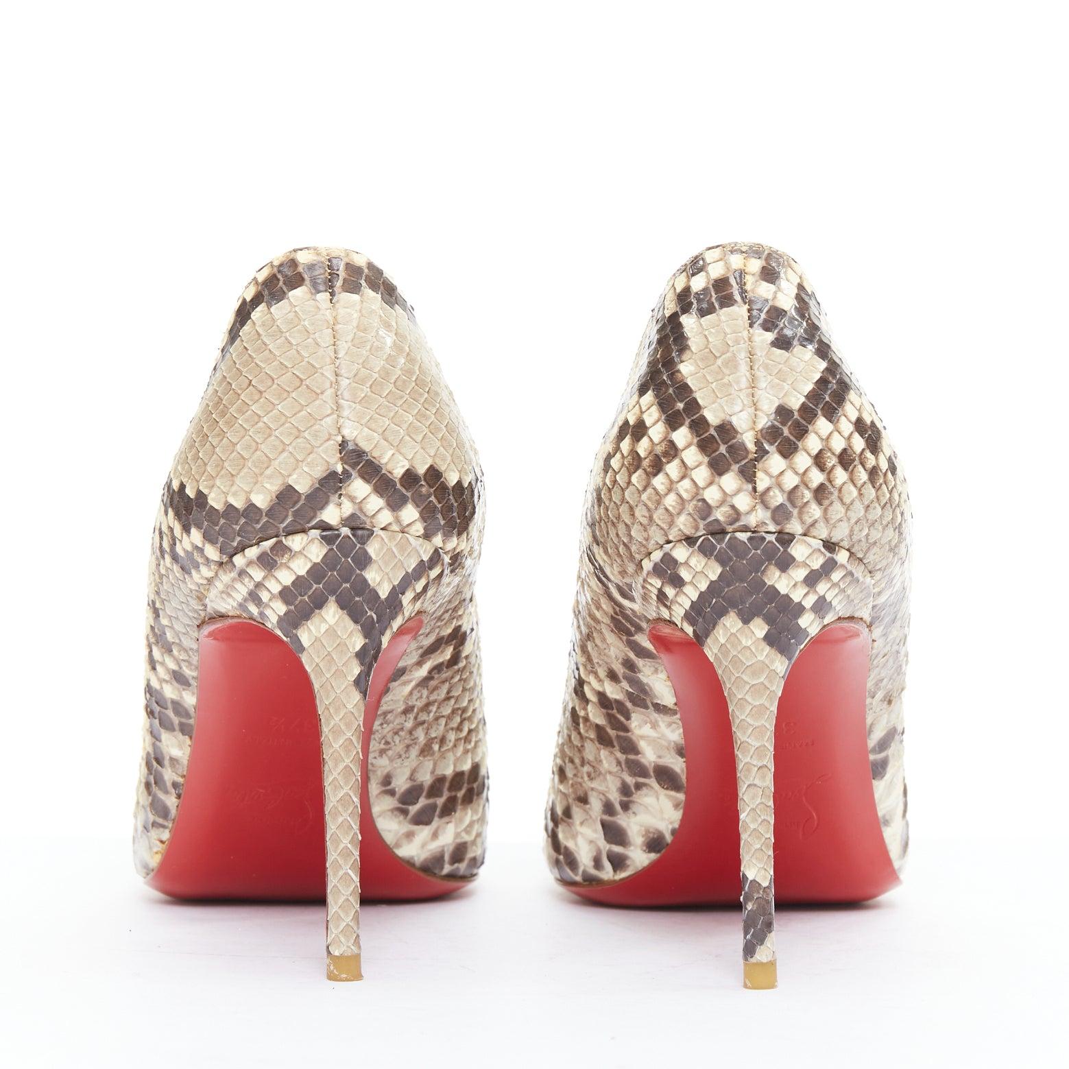 Women's CHRISTIAN LOUBOUTIN Declic scaled leather almond toe stiletto pumps EU37.5 For Sale