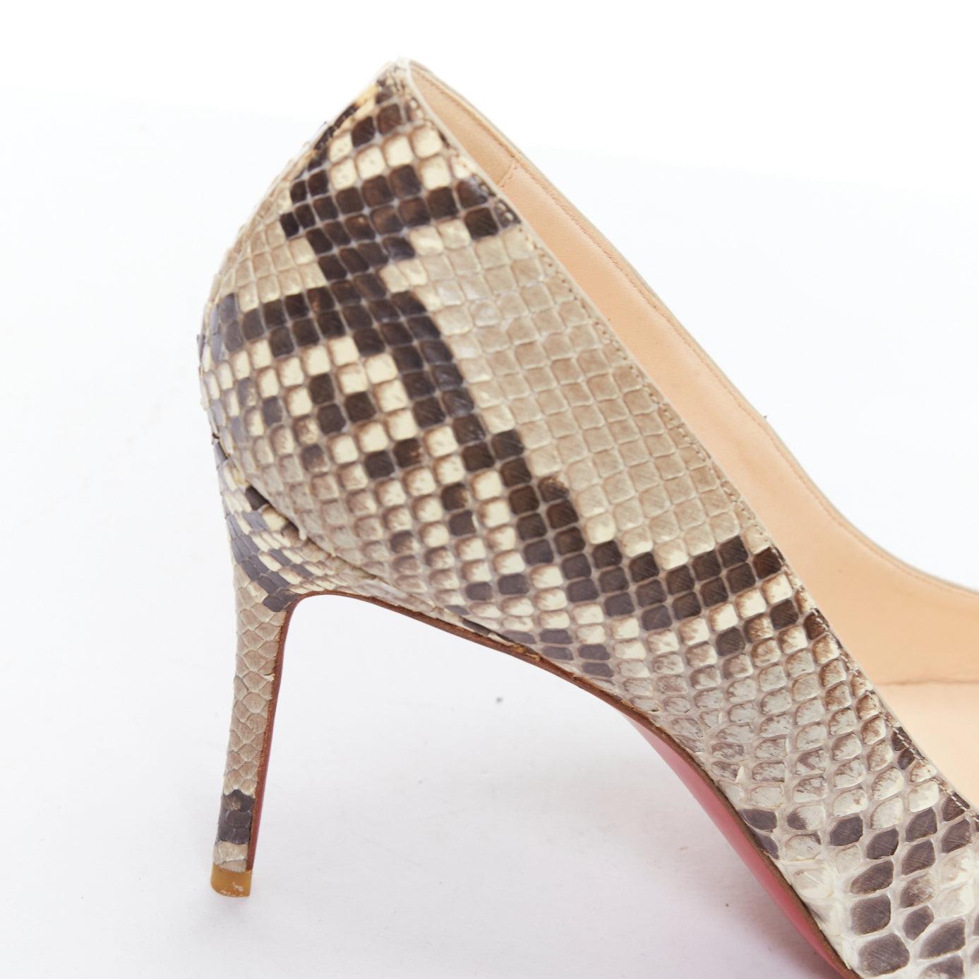 CHRISTIAN LOUBOUTIN Declic scaled leather almond toe stiletto pumps EU37.5 For Sale 2