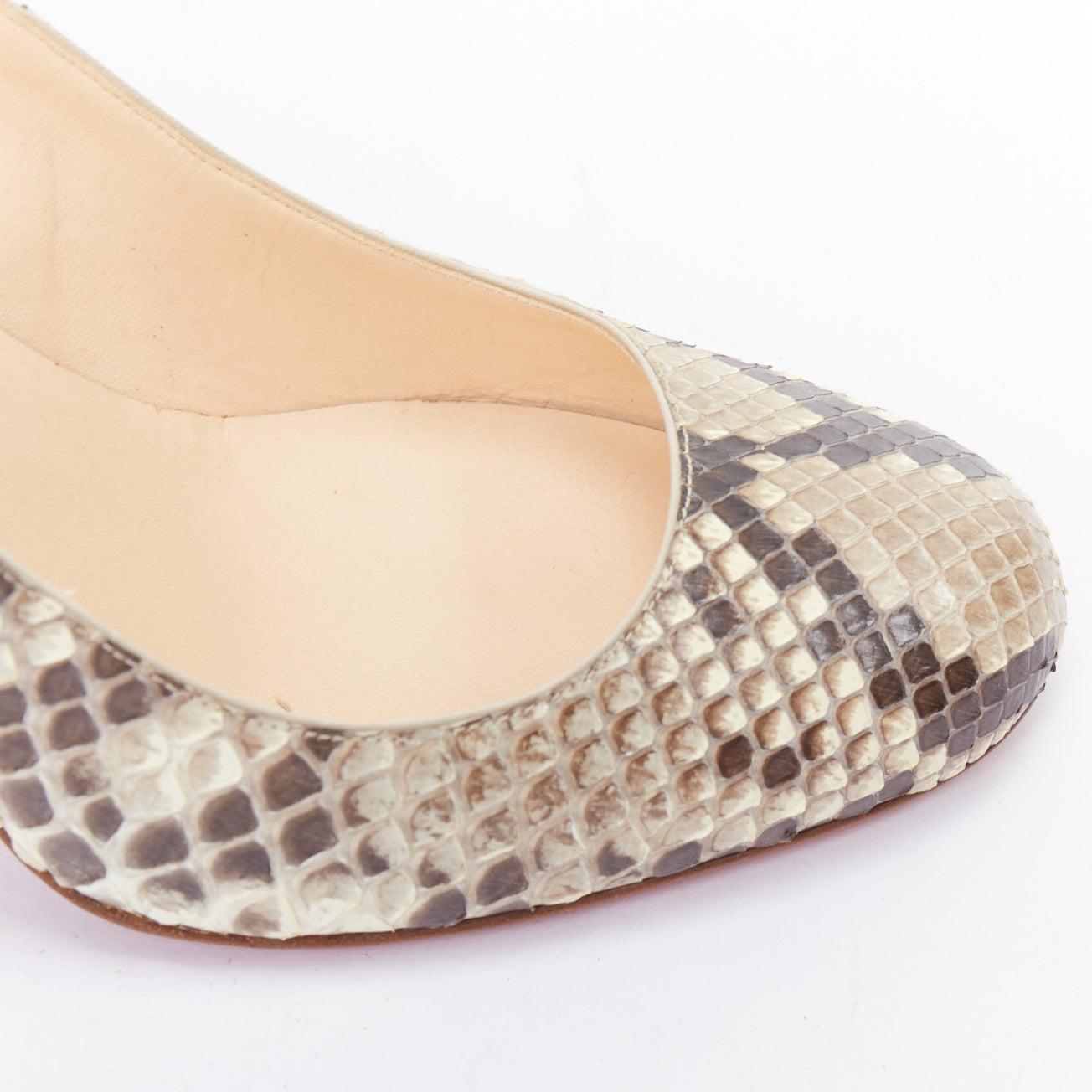 CHRISTIAN LOUBOUTIN Declic scaled leather almond toe stiletto pumps EU37.5 For Sale 3