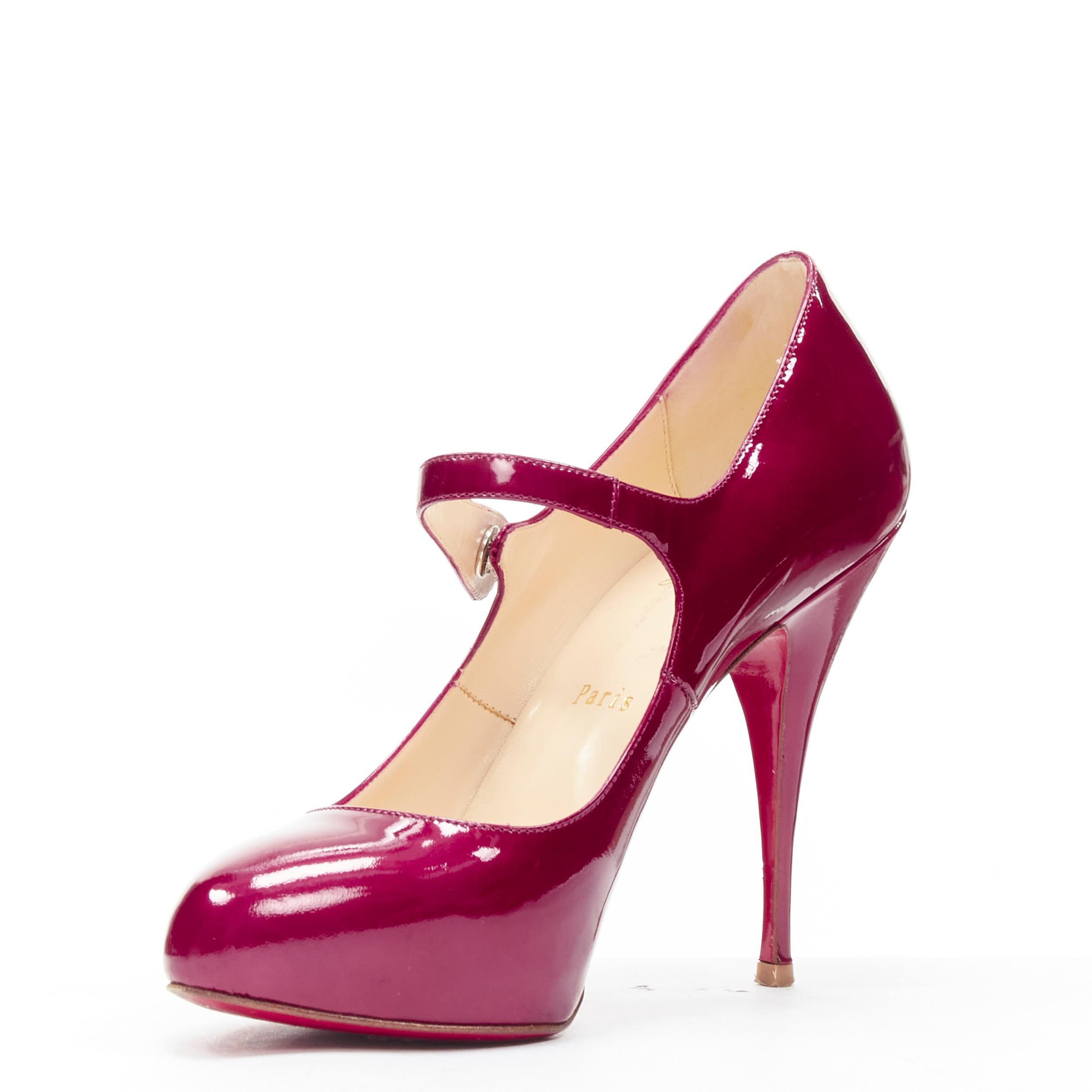 CHRISTIAN LOUBOUTIN Decocolico 120 metal pink patent mary jane heel ...