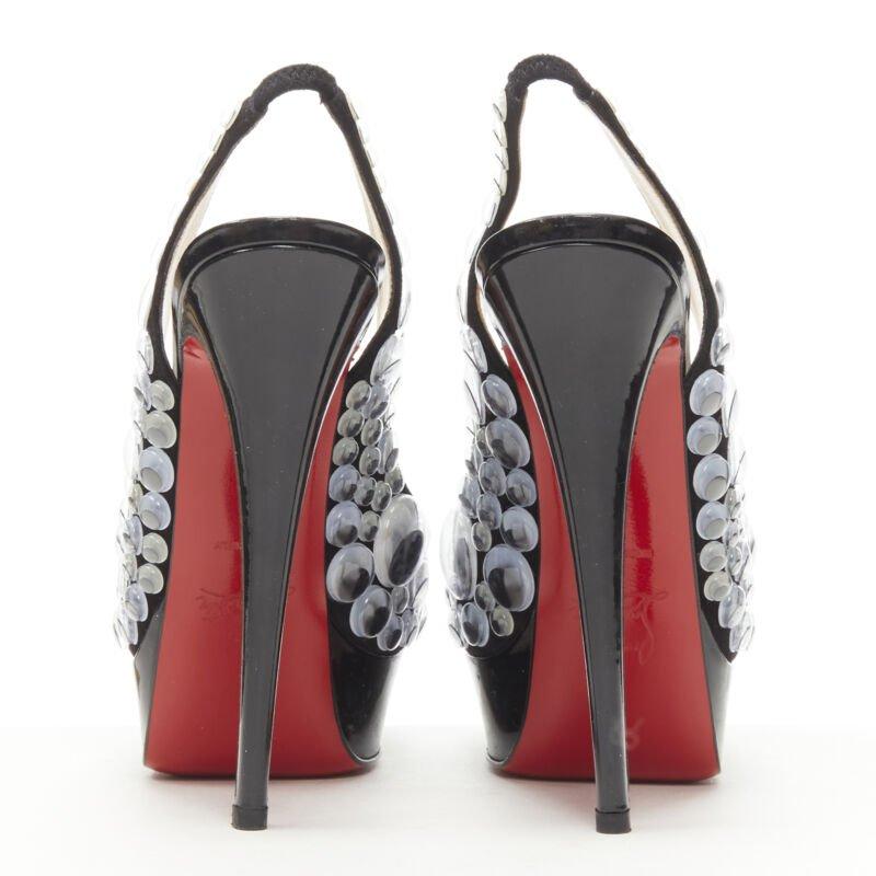Donna CHRISTIAN LOUBOUTIN Deja Vu 150 in vernice nera con plateau peeptoe EU36 in vendita