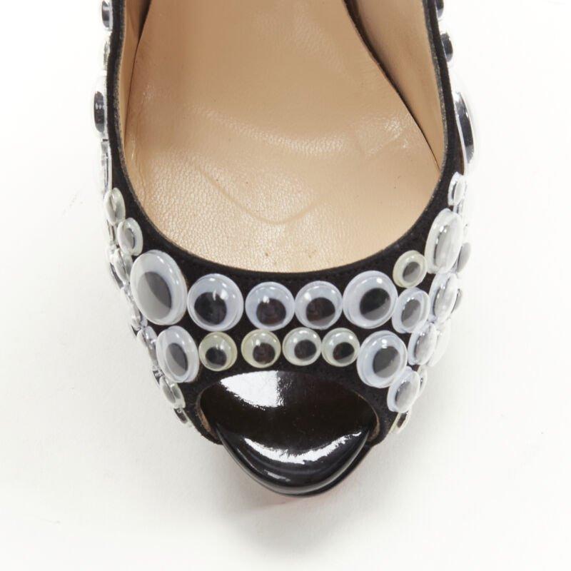 CHRISTIAN LOUBOUTIN Deja Vu 150 in vernice nera con plateau peeptoe EU36 in vendita 1