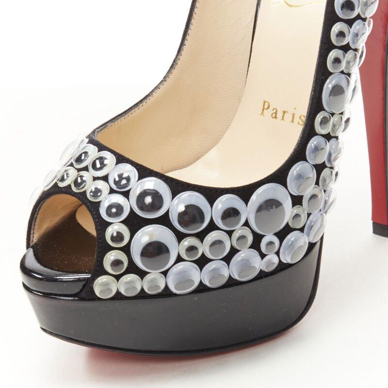 CHRISTIAN LOUBOUTIN Deja Vu 150 in vernice nera con plateau peeptoe EU36 in vendita 2