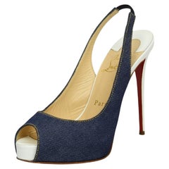 Christian Louboutin Denim Slingback Heels  Size 6 US