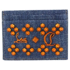 Christian Louboutin Portafoglio con borchie Denim 14cl76s