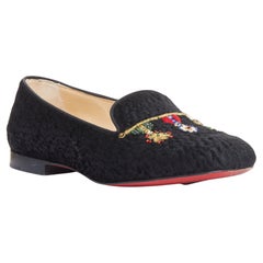 CHRISTIAN LOUBOUTIN Dictateur Flats bordados Medallón de piel de cordero persa EU37