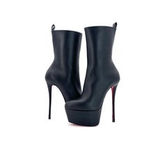 Christian Louboutin Dolly Booty Alta 160 Black Platform High Heel Boots 37.5